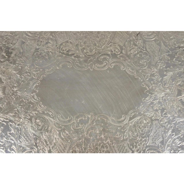 Vintage Poole Epca Sevenoaks 650 Large Silver Plated Serving Platter Bar Tray For Sale In Philadelphia - Image 6 of 12