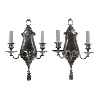 Early Georgian Style Two-Light Sconces by E. F. Caldwell - A Pair For Sale