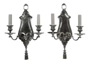 Early Georgian Style Two-Light Sconces by E. F. Caldwell - A Pair