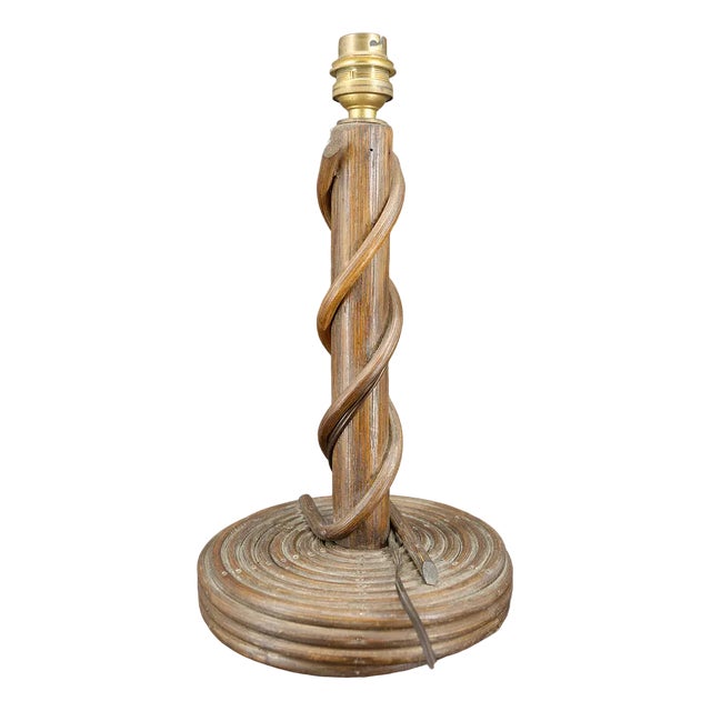 Vintage French Rattan Lamp by Louis Sognot, 1950 For Sale