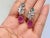 Bochic "Orient" Vintage Ruby, Topaz & Blue Appetite Earrings 18K Gold & Silver For Sale - Image 16 of 18