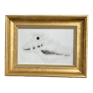 Contemporary Original Abstract Ink Painting Chunky Gold Frame