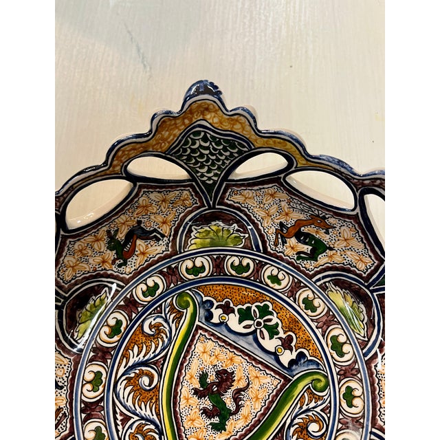 Traditional Coimbra Ceramic - Hand Painted Portuguese Fruit Basket 3 For Sale - Image 3 of 14