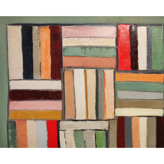“Symphonie Des Livres,” Colorful Abstract Library Oil Painting, Framed by Sophie Dumont For Sale - Image 6 of 9