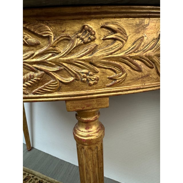 Burton Ching Giltwood Console Table With Marble Top For Sale - Image 12 of 12
