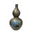 Oriental Purple Blue Gourd Shape Floral Graphic Porcelain Art Vase For Sale - Image 15 of 18