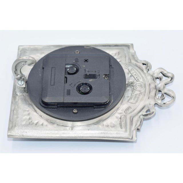 Elias-1990 Pewter 925 Fine Sterling Silver Art Nouveau Ornate Alarm Clock For Sale In Palm Springs - Image 6 of 9