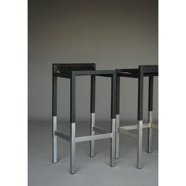 1980s Minimalist Bar Stools by Ruud Jan Kokke, 1980s, Set of 2 For Sale - Image 5 of 18