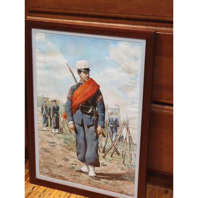 Paint 1898 Watercolor Painting by Listed Artist Juan Sannuy (1850-1908) Military Battle Field For Sale - Image 7 of 8