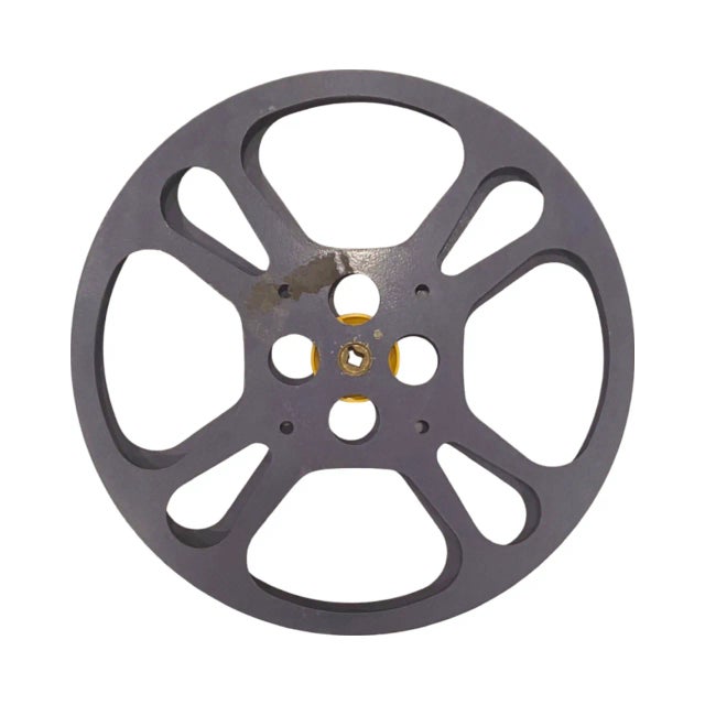 Silver Vintage Film Movie Reel Industrial Metal Hollywood Prop Wall Decor For Sale - Image 8 of 12