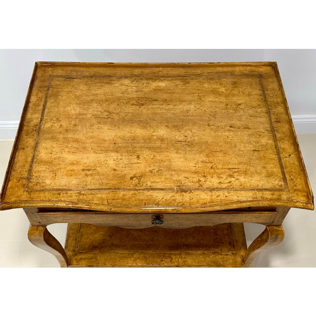 Minton-Spidell Regency Style Faux Burl Console Table With Pull-Out Shelf, Drawer & Lower Tier For Sale - Image 10 of 12