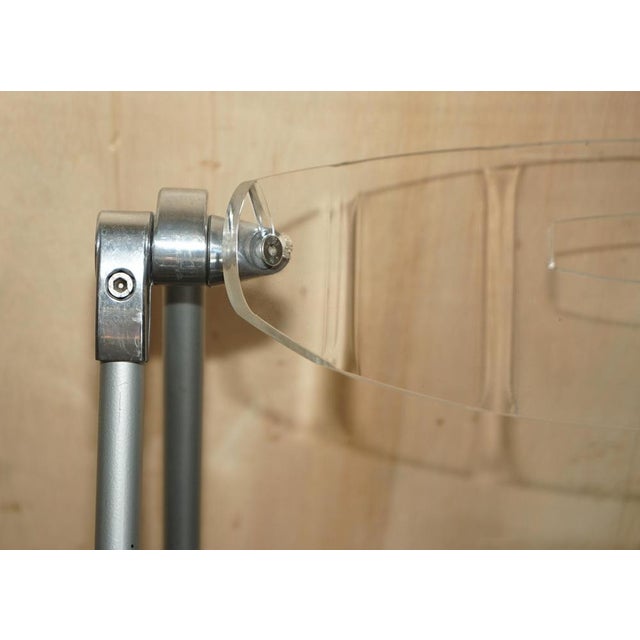 Metal and Acrylic Glass Folding Desk Chair with Swing Back For Sale - Image 5 of 18