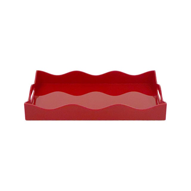 Red Spangle Scalloped Tray Rust For Sale - Image 8 of 11