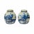 Blue White Mini Oriental Graphic Porcelain Ginger Jars - a Pair For Sale - Image 9 of 9