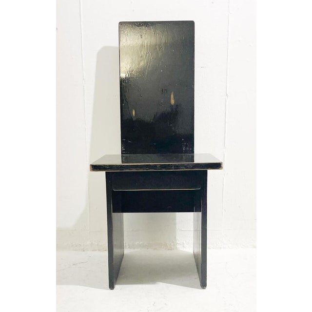 Wood Constructivist Black Wooden Dining Chairs, Hungary, 1930s, Set of 6 For Sale - Image 7 of 10
