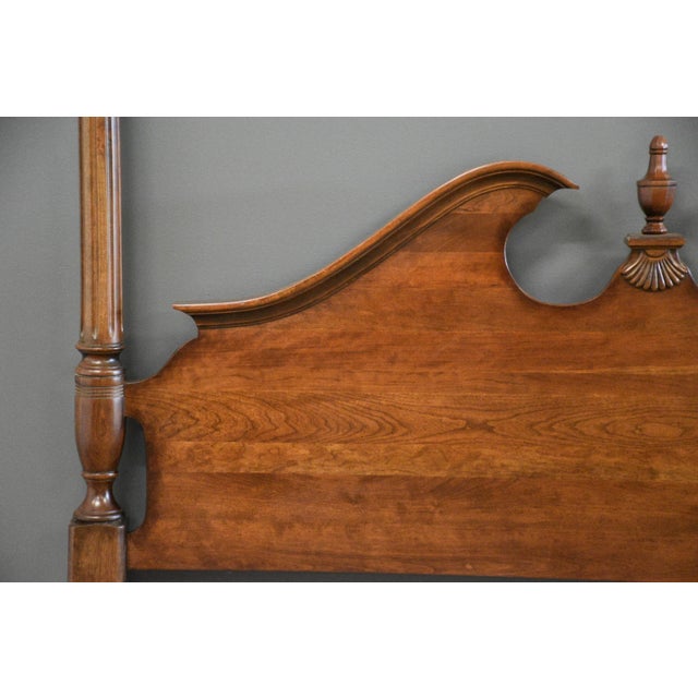 1980s Solid Cherry Queen Four Poster Bed For Sale - Image 4 of 10
