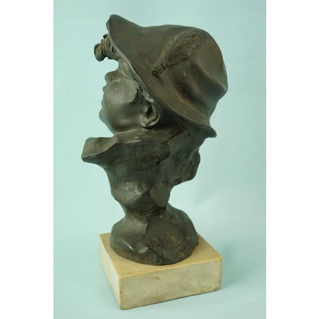 19th Century Bronze Bust Sculpture of a Peasant Child on a Marble Base by Francesco Paolo Michetti For Sale - Image 4 of 18