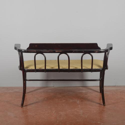 Antique Viennese Style Bench with Armrests For Sale - Image 6 of 9