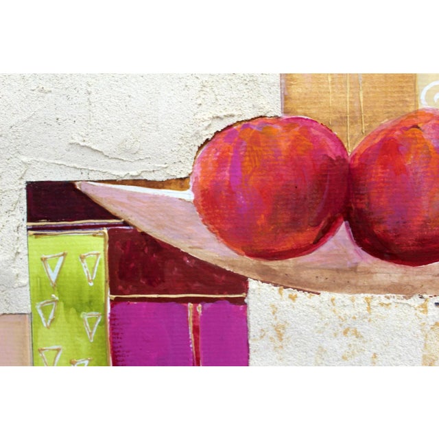 Katarzyna Zwolinska, Fruits in a Bowl, Mixed Media Painting, 2005 For Sale - Image 7 of 8