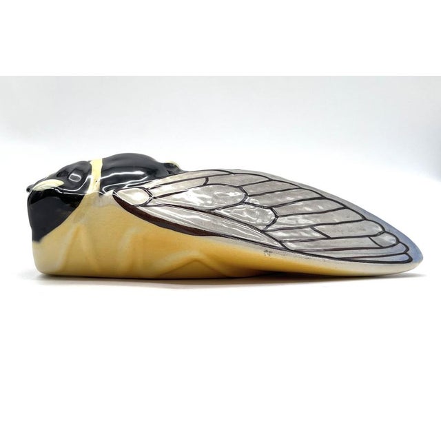 Ceramic Faience Wall Cicada Sculpture from Louis Sicard, France, 1950s For Sale - Image 7 of 15