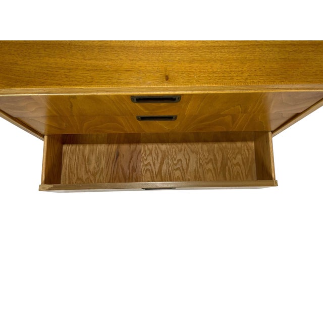 American Mid-Century Modern Oak Veneer Four-Drawer Chest, C. 1960s For Sale - Image 11 of 12