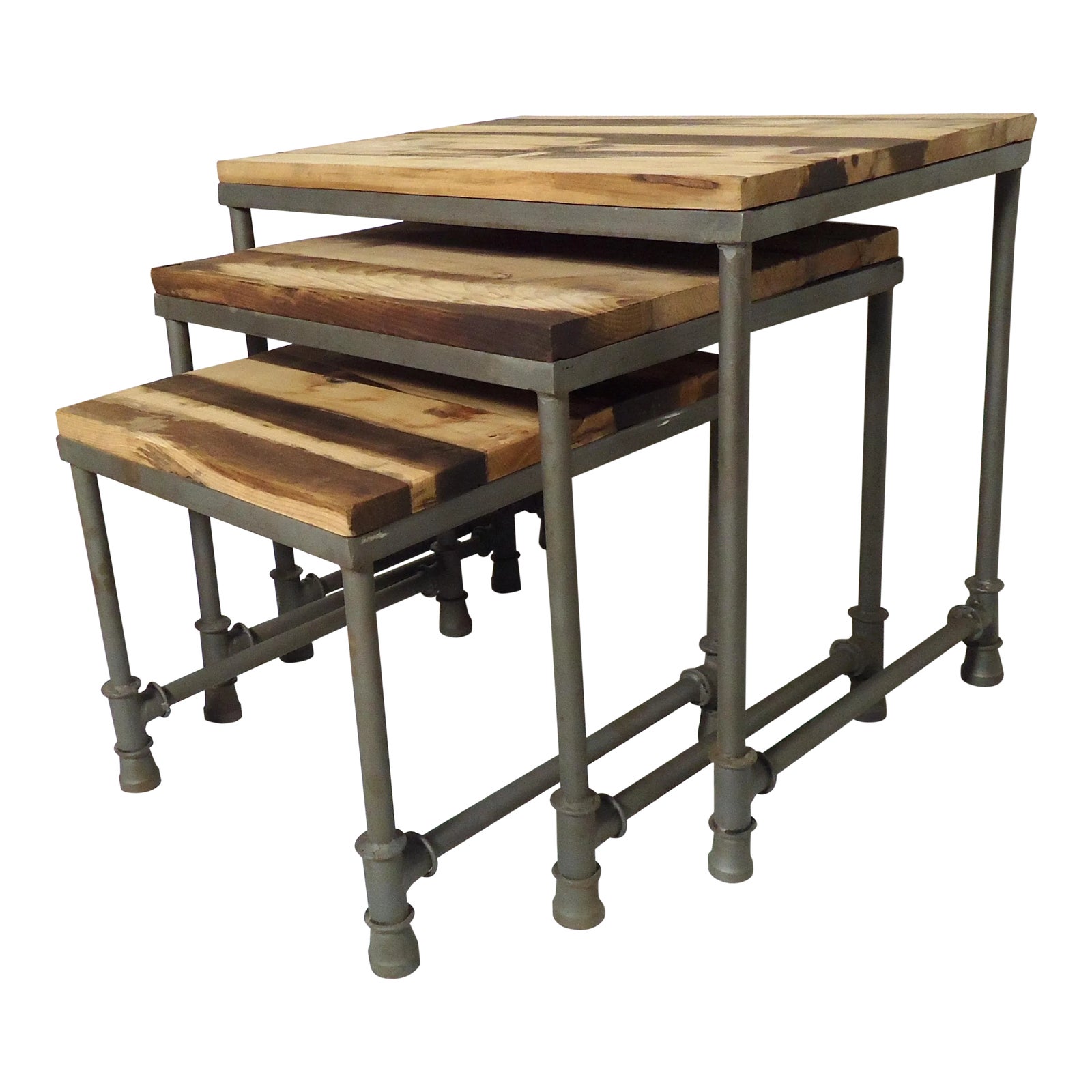1960s Industrial Metal Nesting Tables | Chairish