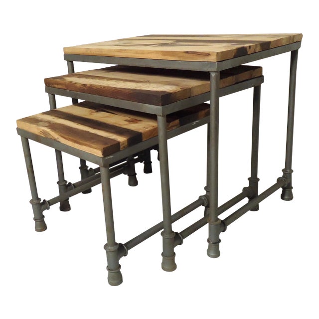 1960s Industrial Metal Nesting Tables For Sale