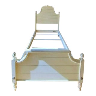 Ethan Allen Country Cottage Twin Bed Frame in Antique White For Sale