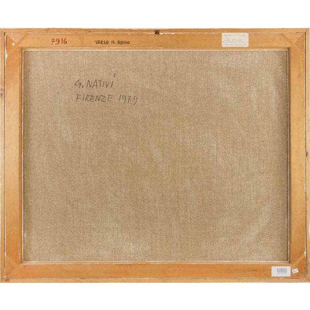 Gualtiero Nativi, Verso il Rosso, 1979, Acrylic, Framed For Sale - Image 4 of 5