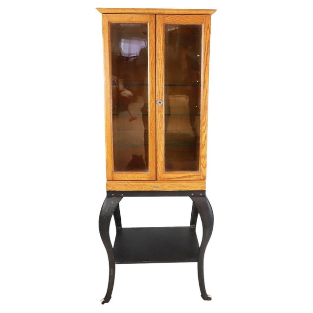Rare Wood, Steel & Glass Medical, Dr's Cabinet. Circa 1900s For Sale - Image 13 of 17