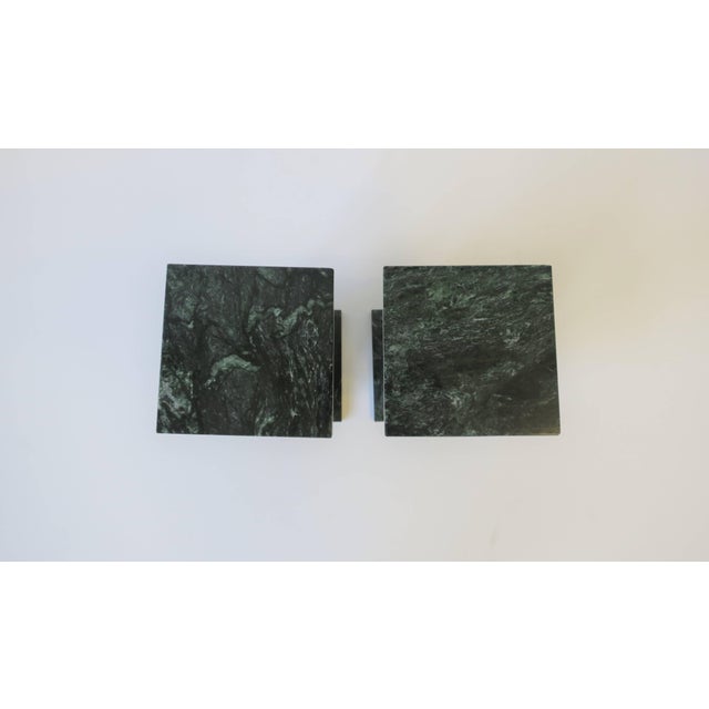 Green and White Column Marble Bookends a Pair Chairish