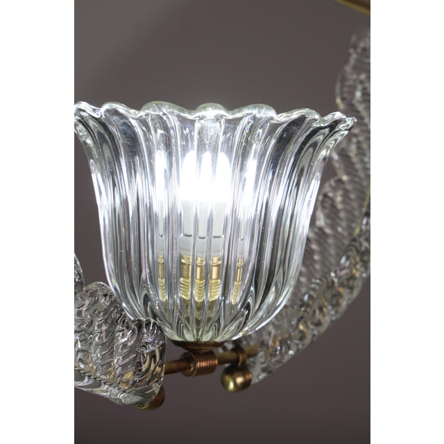 1950s Fascinating Art Deco Pendant Murano Glass Chandelier by Ercole Barovier For Sale - Image 17 of 17