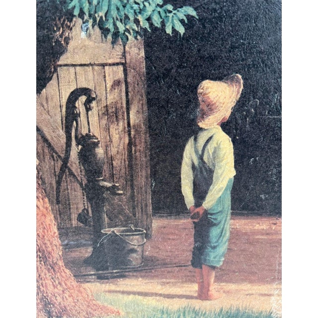 Cabin Vintage Framed Americana Print “Horse and Buggy Days" by Paul Detlefsen Reproduction For Sale - Image 3 of 9