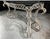 Metal Hollywood Regency Iron Glass Top Console Table With Scrollwork Legs and Crystal Beading For Sale - Image 7 of 10