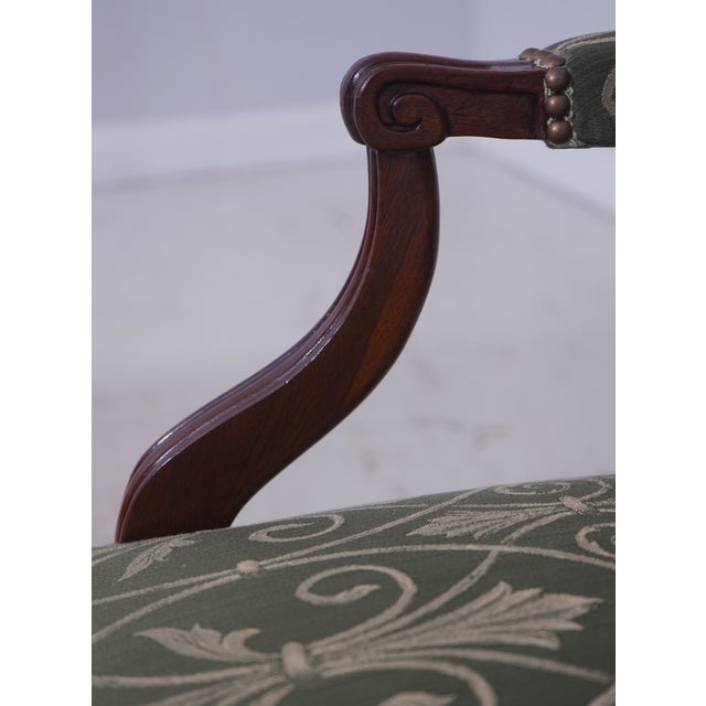 Wood Pair Southwood Newly Upholstered Chippendale Armchairs For Sale - Image 7 of 18