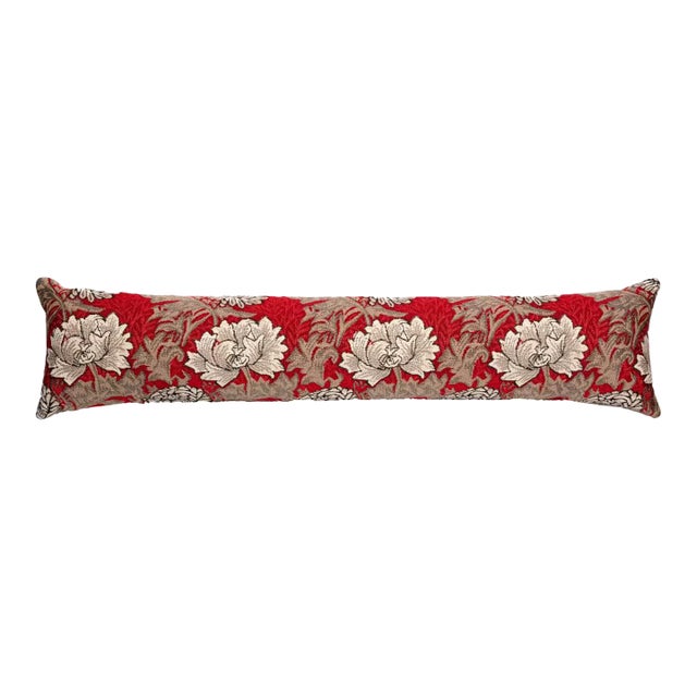 Chrysanthemums Red Draught Excluder - 115x20cm (45"x9") For Sale