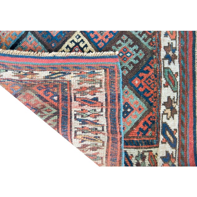 Red Early 20th Century Kurdish Jaffe Rug For Sale - Image 8 of 10