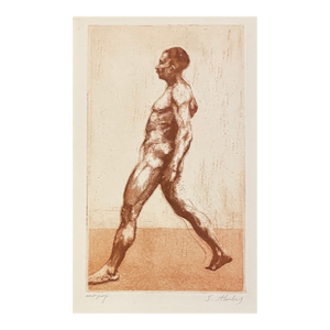 1965 Sigmund Abeles Striding Man Etching