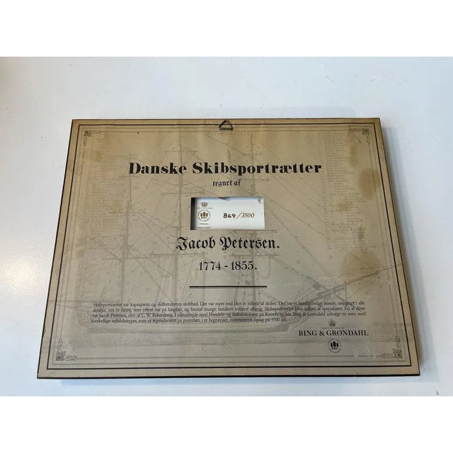 Wood Ship Portraits in Porcelain by Jakob Petersen for Bing & Grøndahl, 1970s, Set of 4 For Sale - Image 7 of 11