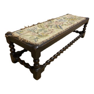 Early 20th Century Antique English Low Stool For Sale