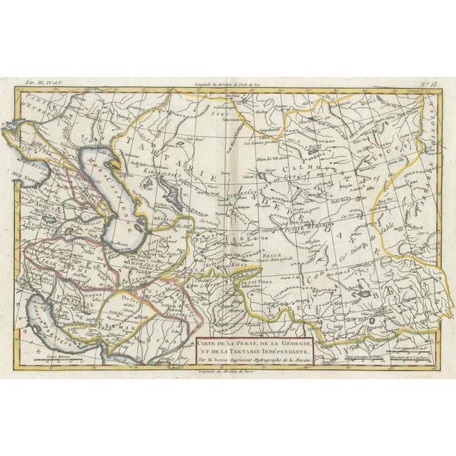 Antique Map of Middle East, Georgia and Tartary by Bonne, 1780s For Sale - Image 10 of 10