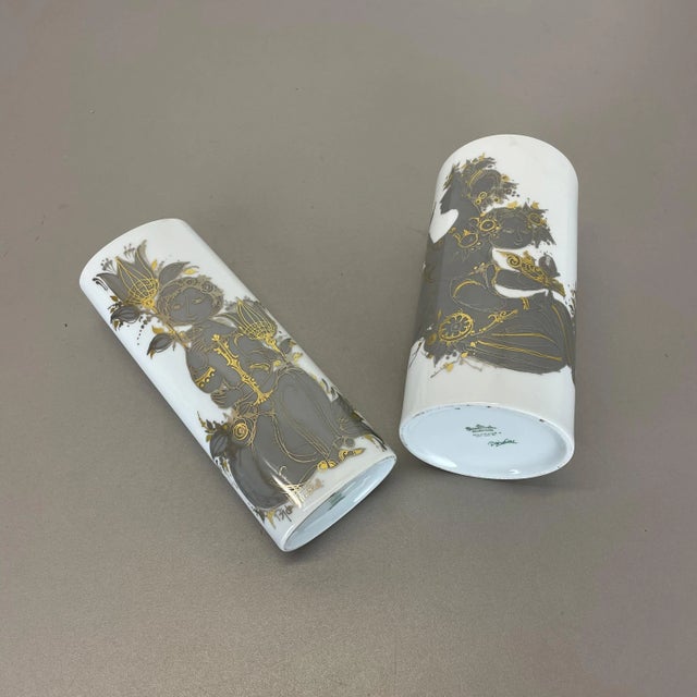 German Porcelain Vases by Björn Wiinblad for Rosenthal Studio,1970s, Set of 2 For Sale - Image 16 of 17