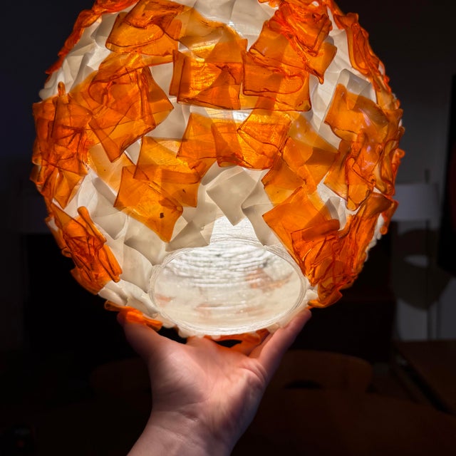 Plastic Mid 20th Century Mid Century Modern Chunky Lucite Swag Lamp Lantern For Sale - Image 7 of 11