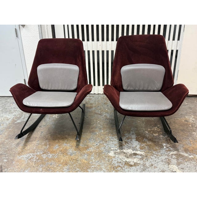 Modern Scott Wilson for HBF Fulton Rocker Armchairs, Pair For Sale - Image 3 of 12
