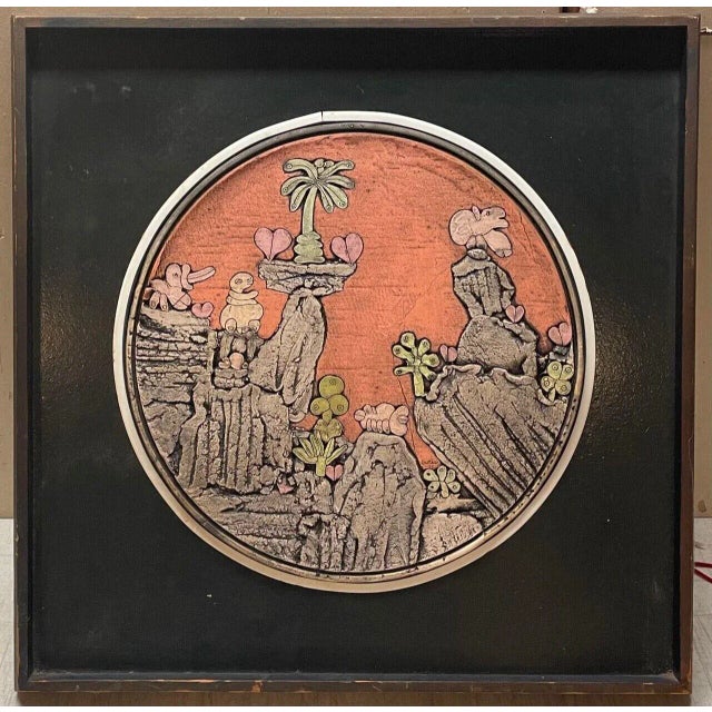 1970s 1975 Jack Sures 'Rain Off the Mountain' Earthenware Clay Plaque - Canada Master For Sale - Image 5 of 13
