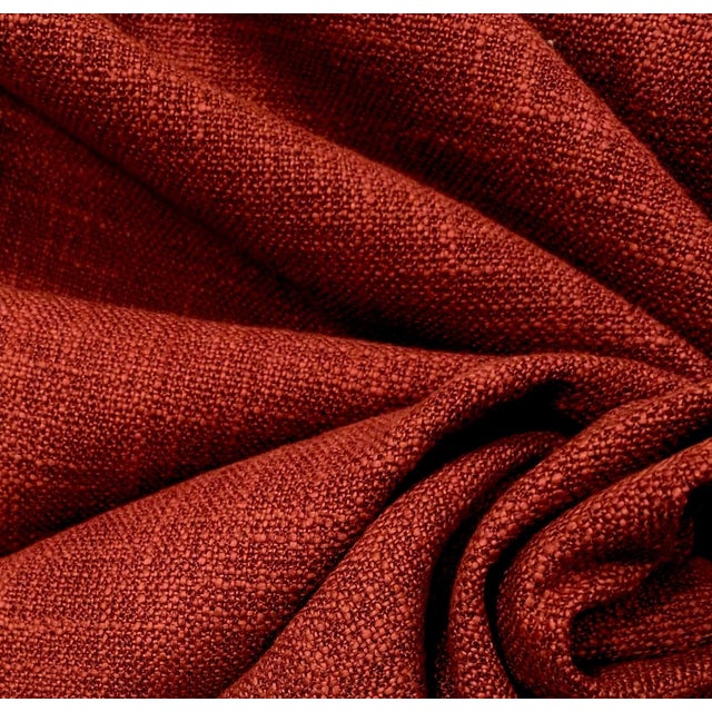 Fabricut Inc. Fabricut "Concord" Poppy Red Slubbed Upholstery Fabric- 5 Yards For Sale - Image 4 of 4