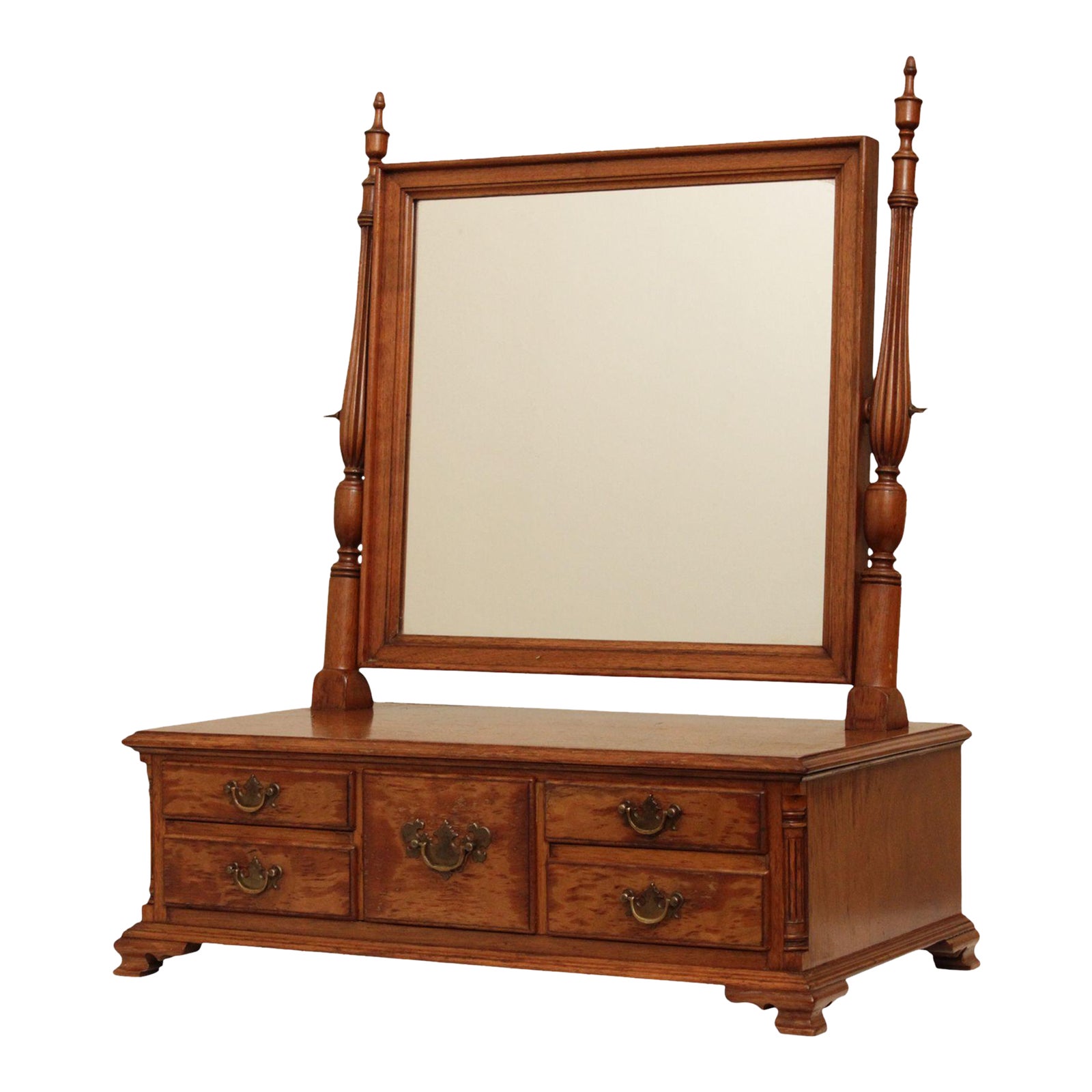 Robert Hogg Vintage Chippendale Style Dresser Top Shaving Mirror with