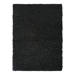 Rug & Kilim Plain Black Natural Fiber Rug, 10' x 14' For Sale