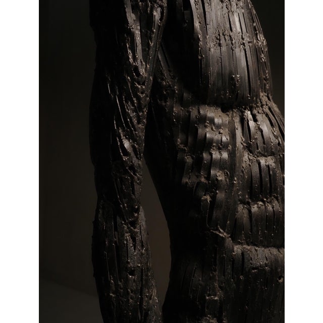 Black Sculpture of a Male Nude, 1986, Metal For Sale - Image 8 of 16