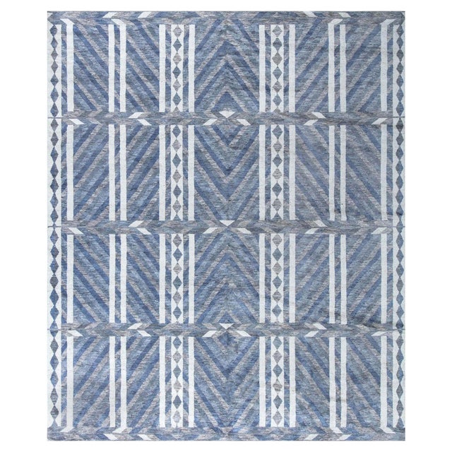 Modern Swedish Pile Knotted Wool Rug by Doris Leslie Blau For Sale